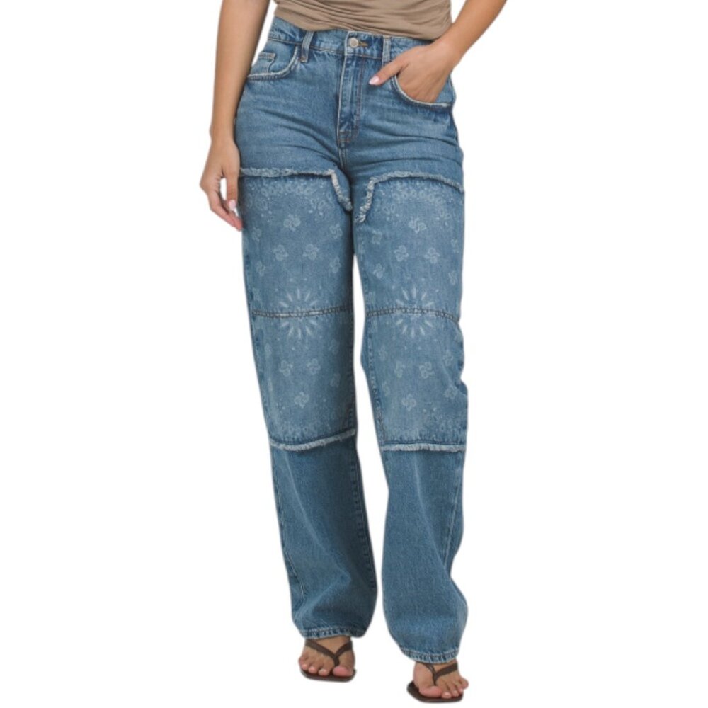 TRIARCHY Birkin Chap Mid Rise Straight Leg Pants - Picture 1 of 4
